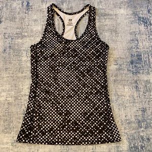 H&M Sport Black and White Polka Dot Top